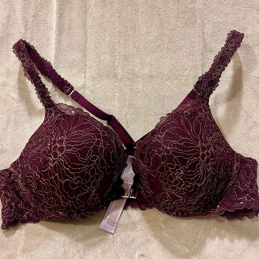 Savage X Fenty Lace Bra in Rich Burgundy